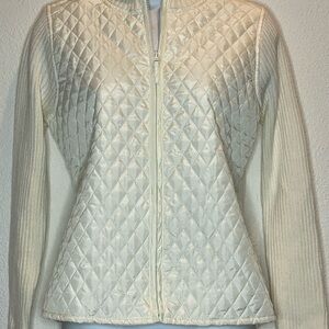 NWT Women’s Petite Ivory Zipper Sweater Size Petite Medium